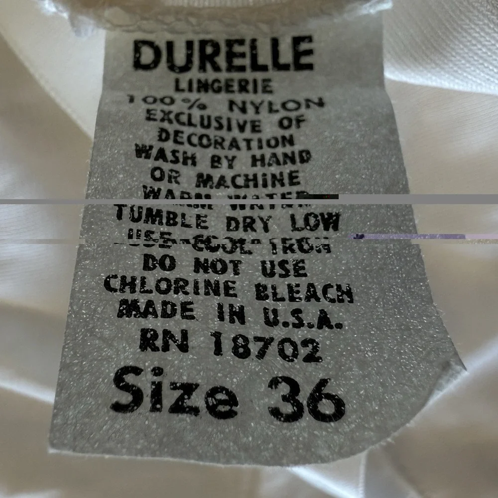 Vintage 60s Durelle Lingerie Full Fitted Slip Dress Sz‎ 36 White Mid Length Sexy - Picture 4 of 6